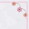 Set di 4 tovaglioli ricamati Margherita Rosa in lino