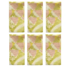 Set di 6 tovaglioli rosa e pistacchio Ornamental Crush