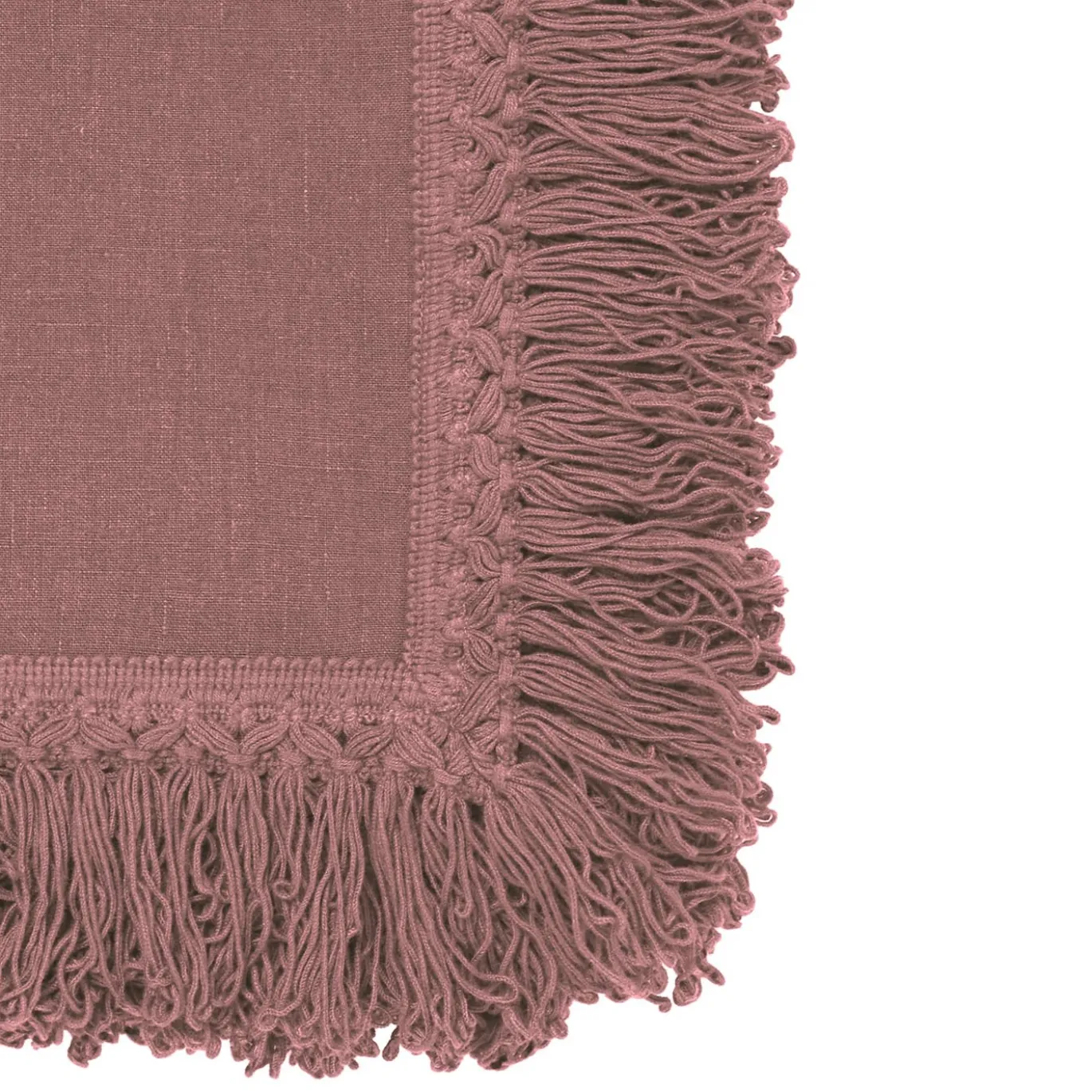 Set di 4 tovaglioli rosa vintage con frangia lunga