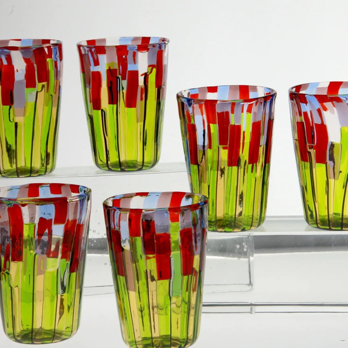 Set di 6 tumbler Blooming Field con papaveri e lavanda