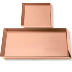 Set di 2 vassoi Axonometry Rose di Elisa Giovannoni