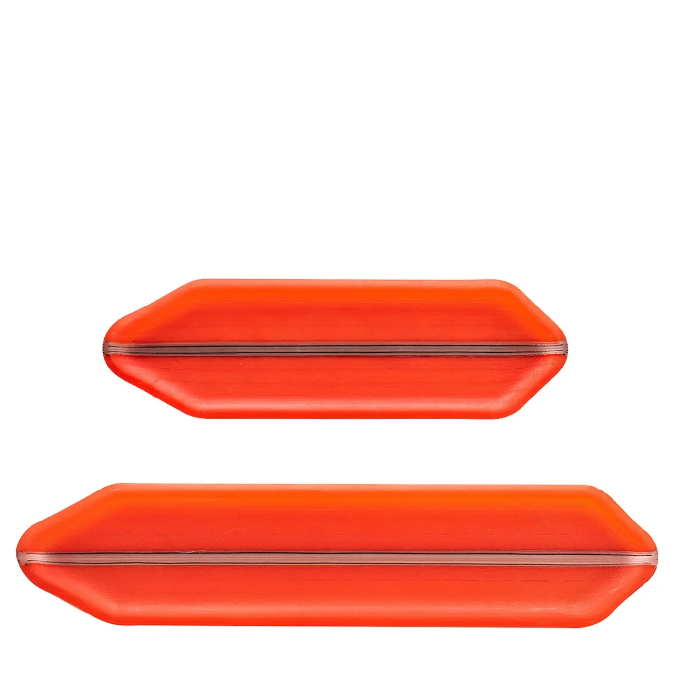 Set di 2 Vassoi Esagonali Corallo in Vetro Rosso