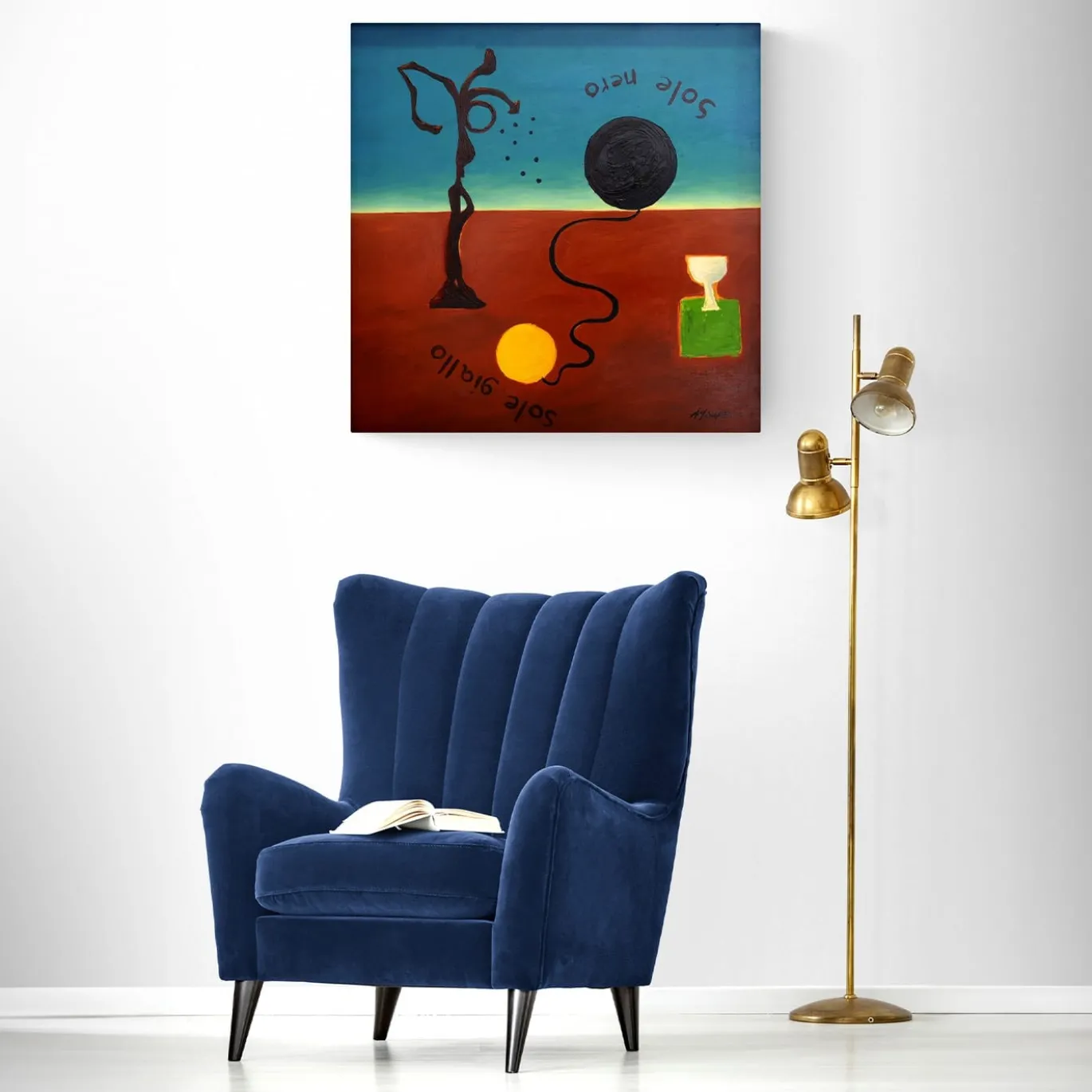Sole Nero Sole Giallo Pittura acrilica su tela di A. Minopoli