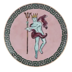 Sottopiatto/Centrotavola Il Viaggio di Nettuno in Porcellana Rosa di Luke Edward Hall