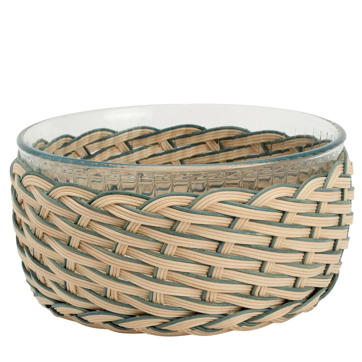 Stampo per soufflé con cestino in vimini blu