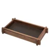 Structura Pelle e legno Vassoio rettangolare lungo piccolo #2