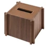 Structura Portafazzoletti quadrato in pelle e legno #1
