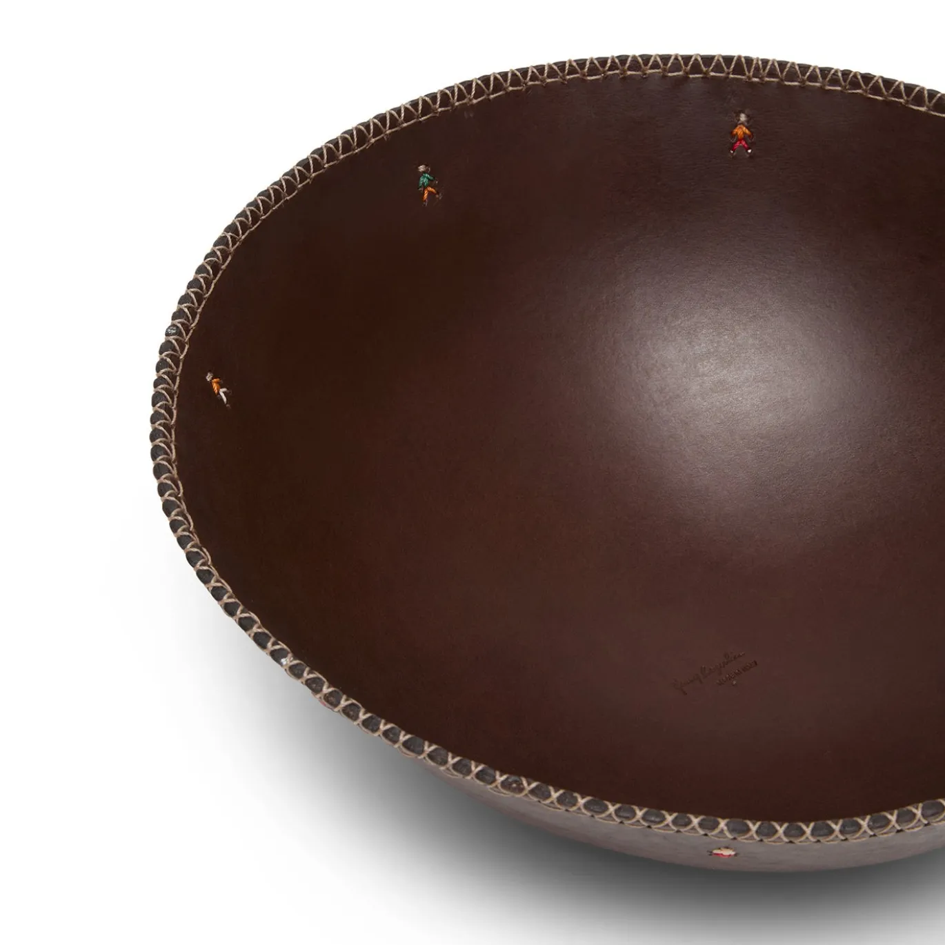 Svuotatasche Omini grande in pelle marrone ebano