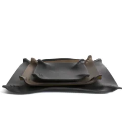 Svuotatasche Piatto Medio in pelle nera
