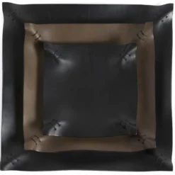 Svuotatasche Piatto Piccolo in Pelle Nera