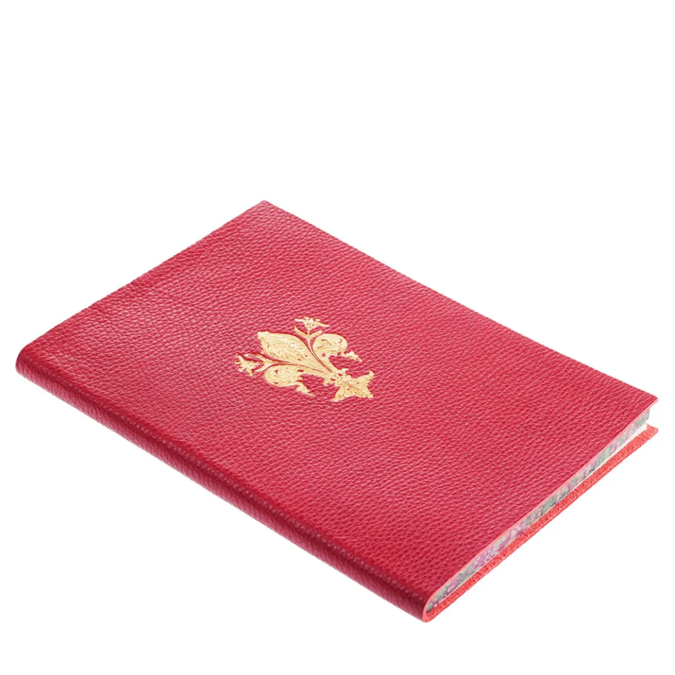 Taccuino in pelle rossa Gold Lily