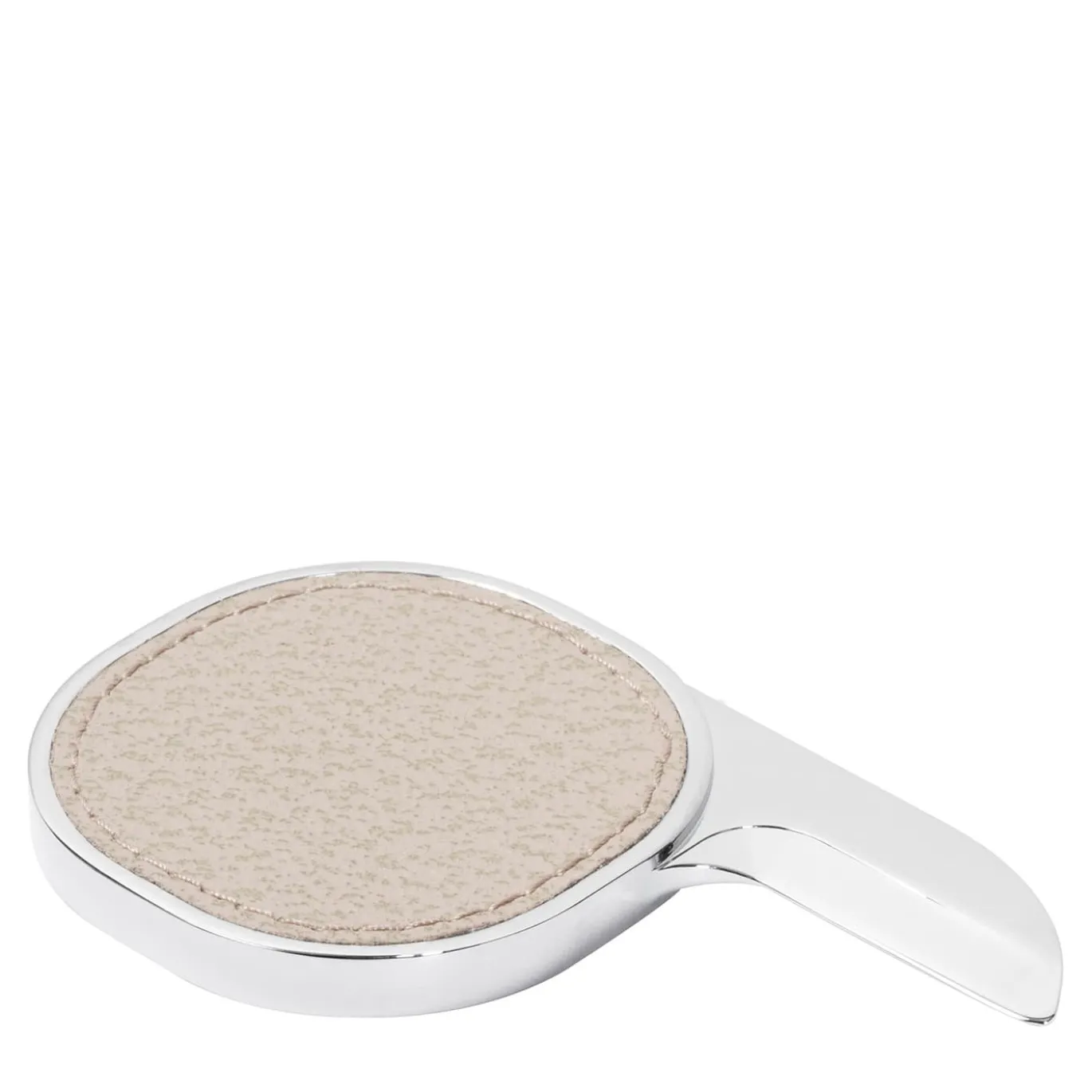 Tagliacarte Segno in cromo e pelle beige