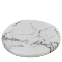 Tagliere rotondo Perfeo in marmo bianco di Carrara
