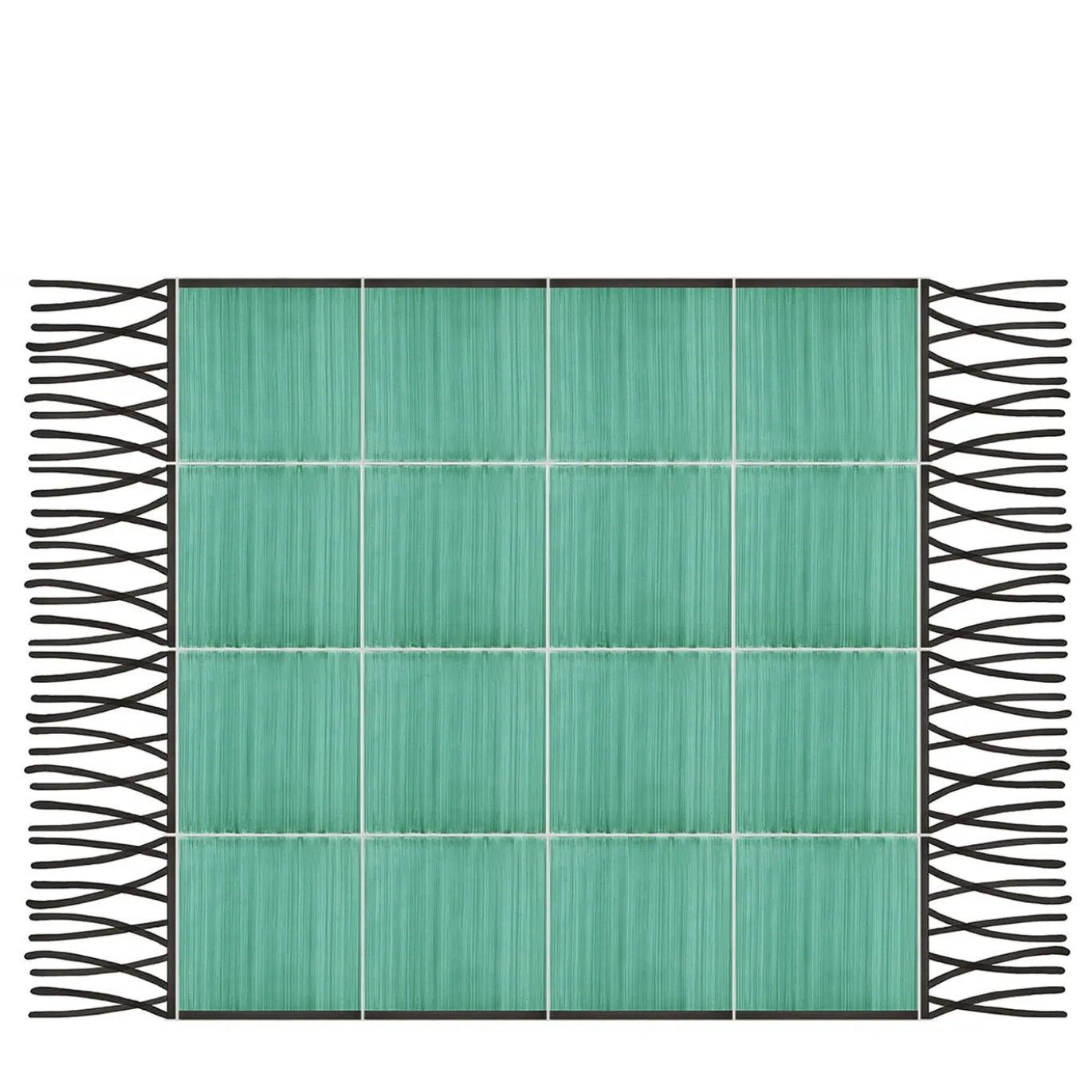 Tappeto Composizione ceramica verde totale di Giuliano Andrea dell'Uva 120 X 80 con bordo nero