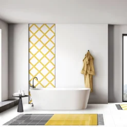 Tappeto Composizione ceramica giallo totale di Giuliano Andrea dell'Uva 120 X 60