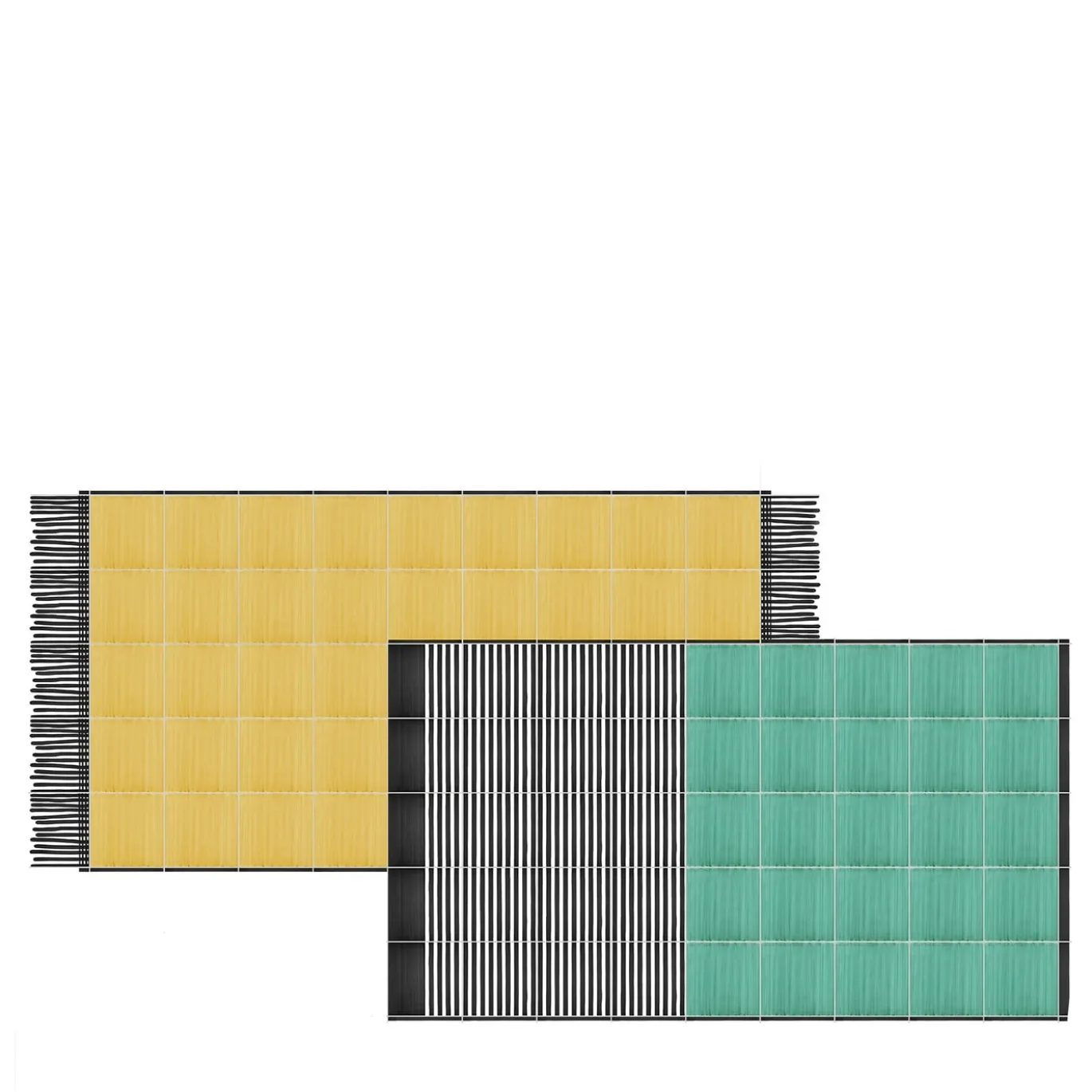 Tappeto Composizione in ceramica verde e gialla di Giuliano Andrea dell'Uva 300 x 180