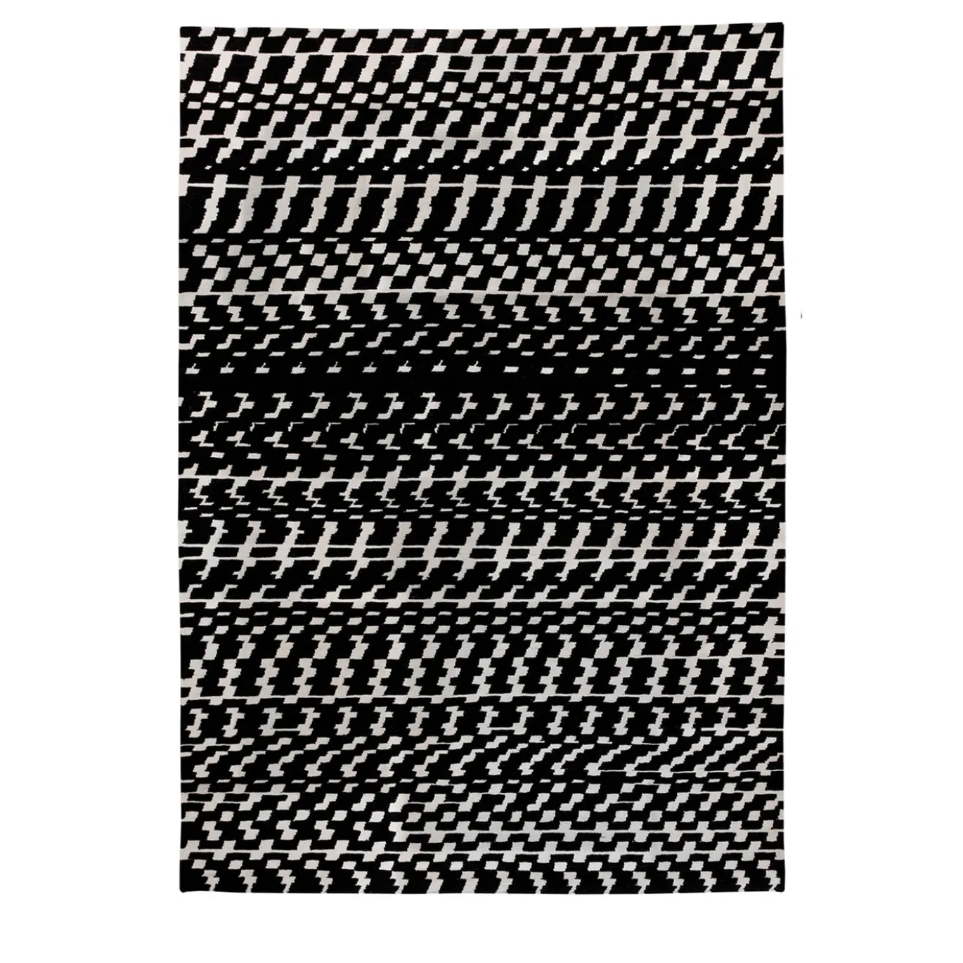 Tappeto Fuoritempo Kilim bianco e nero di Paolo Giordano e Nicole Jeanneret