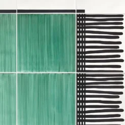 Tappeto Verde e Strisce Composizione ceramica di Giuliano Andrea dell'Uva 200 x 140