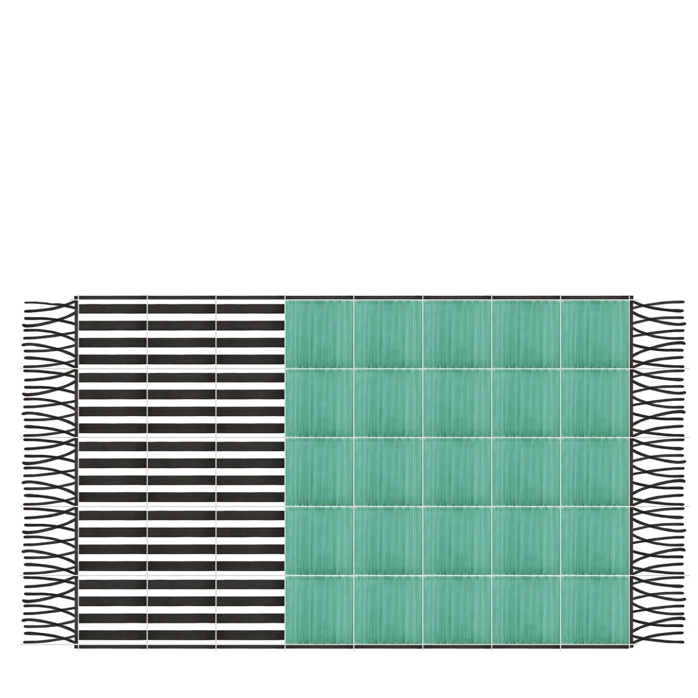 Tappeto Verde e Strisce Composizione ceramica di Giuliano Andrea dell'Uva 200 x 140