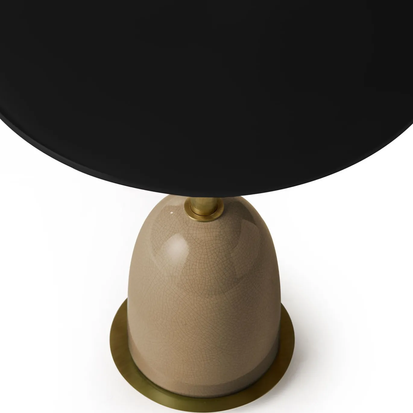 Tavolino Pins rotondo in ceramica e vetro nero