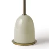 Tavolino Pins rotondo in ceramica e vetro bianco