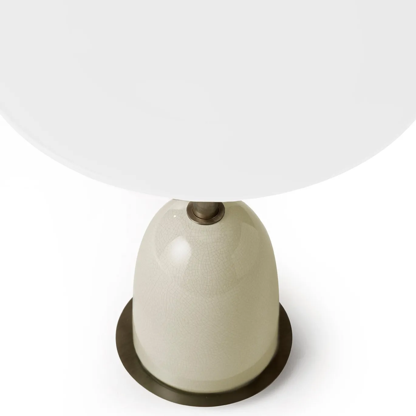 Tavolino Pins rotondo in ceramica e vetro bianco