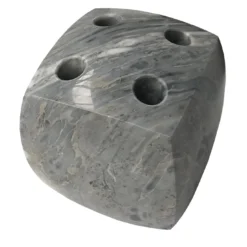 Tavolo da Gioco con Portastecche in Marmo Grigio di Adriano Design