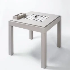 Tavolo da Gioco Venezia in Pelle Bianca