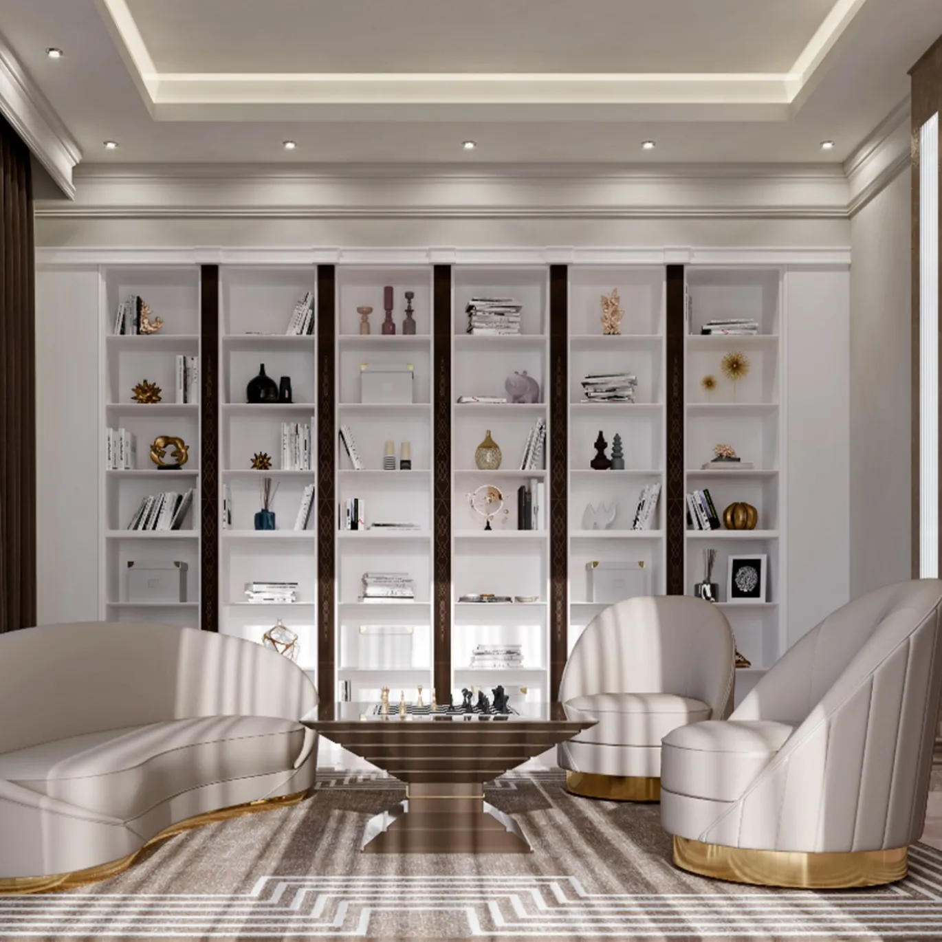 Tavolo da scacchi beige Scaccomatto SQ di Pino Vismara