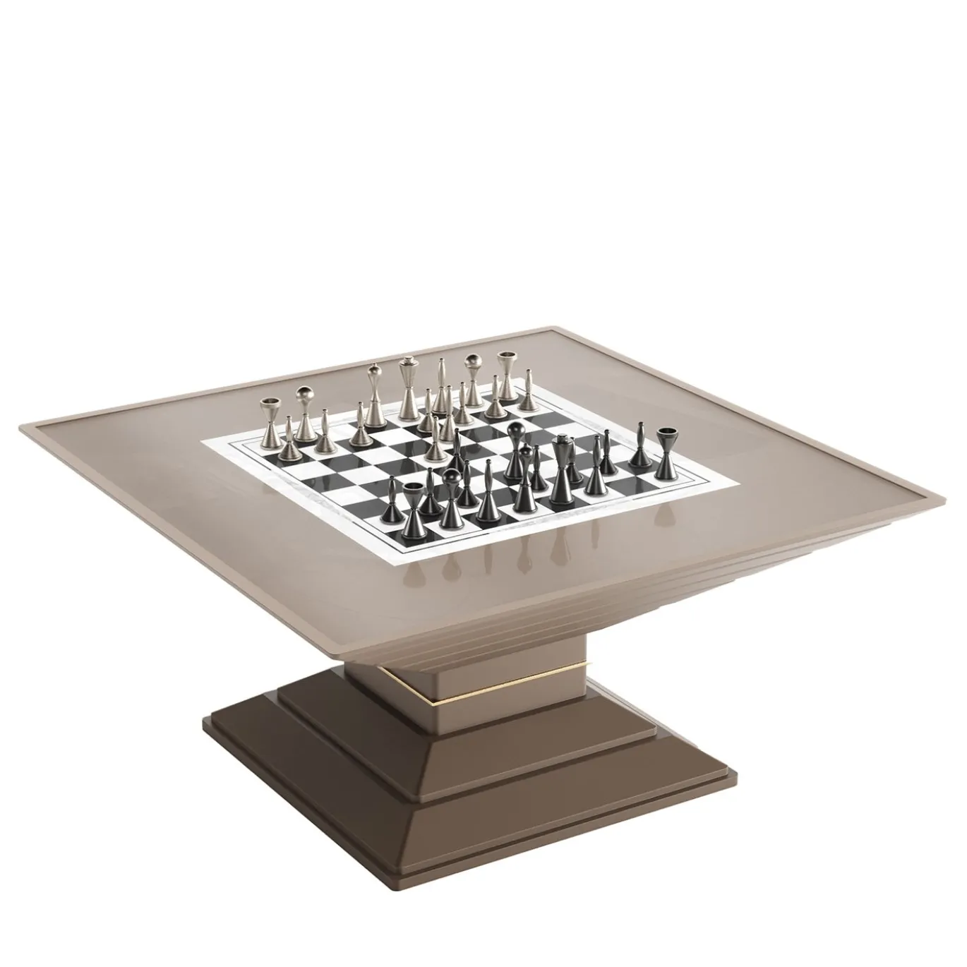 Tavolo da scacchi beige Scaccomatto SQ di Pino Vismara
