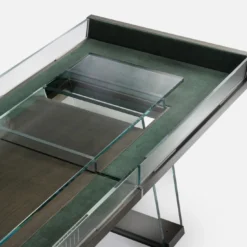 Tavolo da Shuffleboard Scivolo 9ft in Legno e Vetro