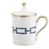 Tazza Catene Zaffiro con Coperchio in Porcellana Blu