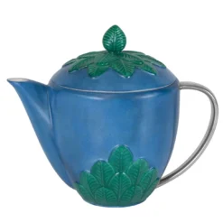 TEIERA A FORMA DI PAVONE - BLU E ARGENTO