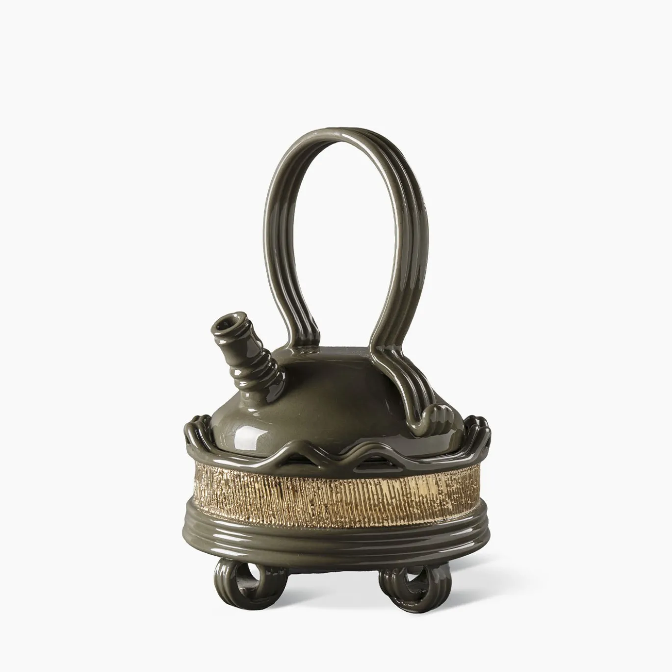 Teiera vintage in nero e oro di Pierre Marie Agin