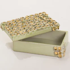 Tesoro Scatola di maiolica verde