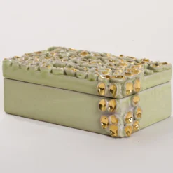 Tesoro Scatola di maiolica verde