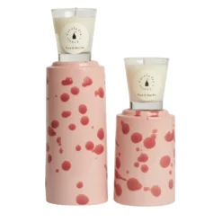 Totem rosa e borgogna con candela profumata Fragranza Blotch Rose