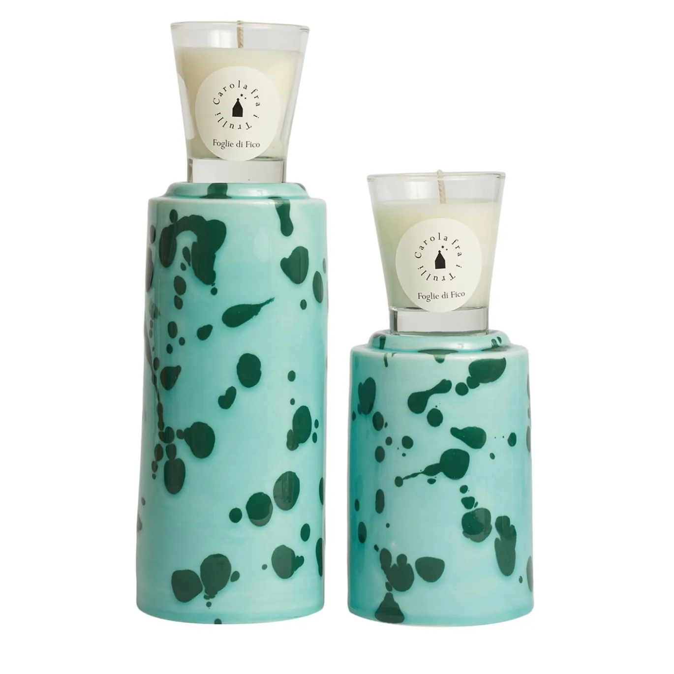 Totem verde e acqua con candela profumata Foglie di Fico