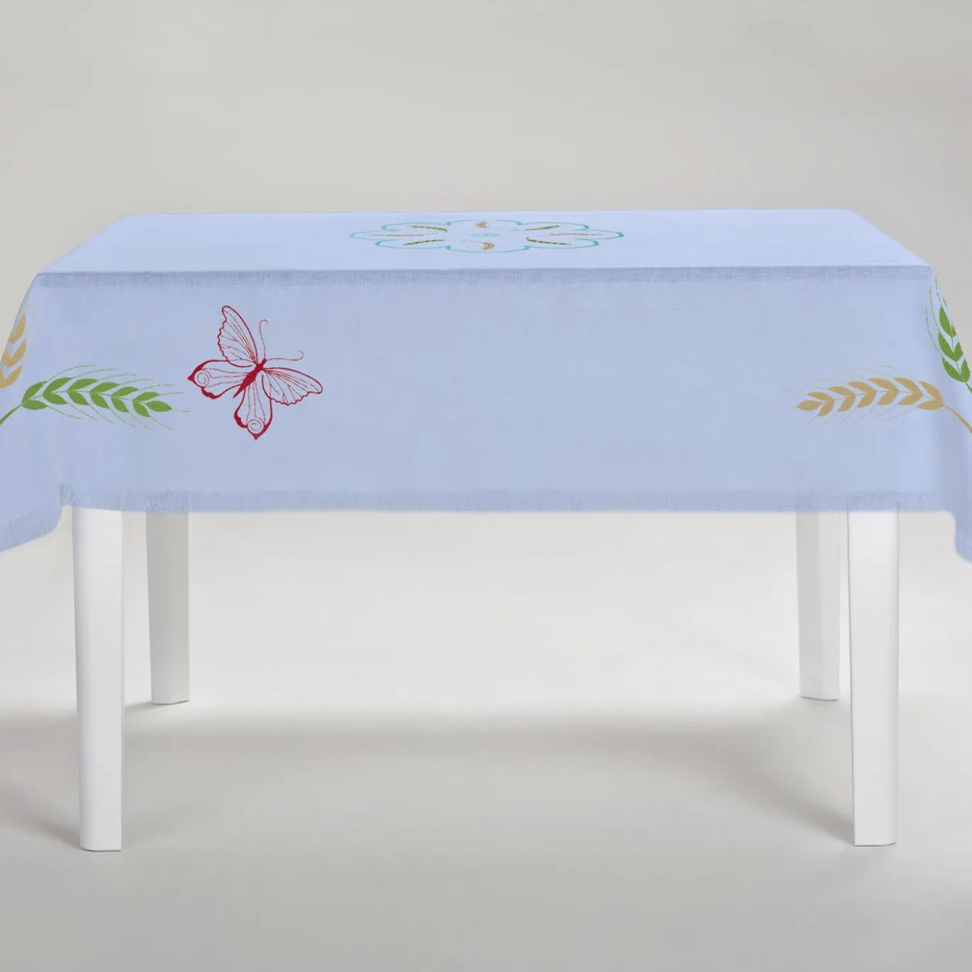 Tovaglia azzurra rettangolare multicolore Grano