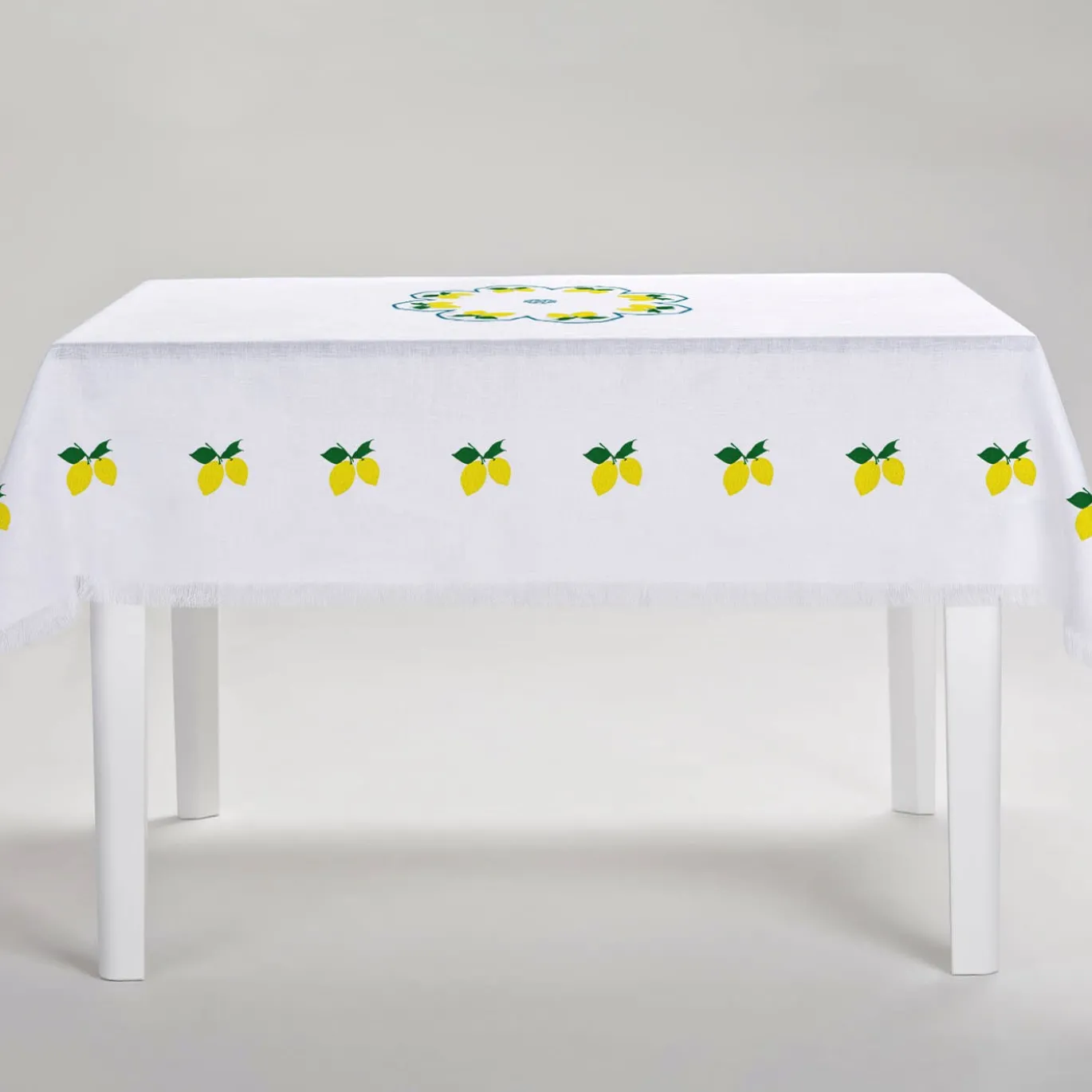 Tovaglia bianca rettangolare multicolore Limoni