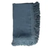 Tovaglia blu pietra con frangia extra lunga