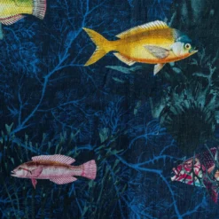 Tovaglia di lino Amami con decorazione marina