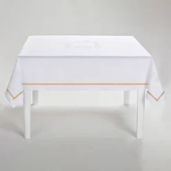 Tovaglia in Lino Bianco e Arancione Luci d'Artista