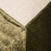 Tovaglia in lino naturale verde con bordo in velluto