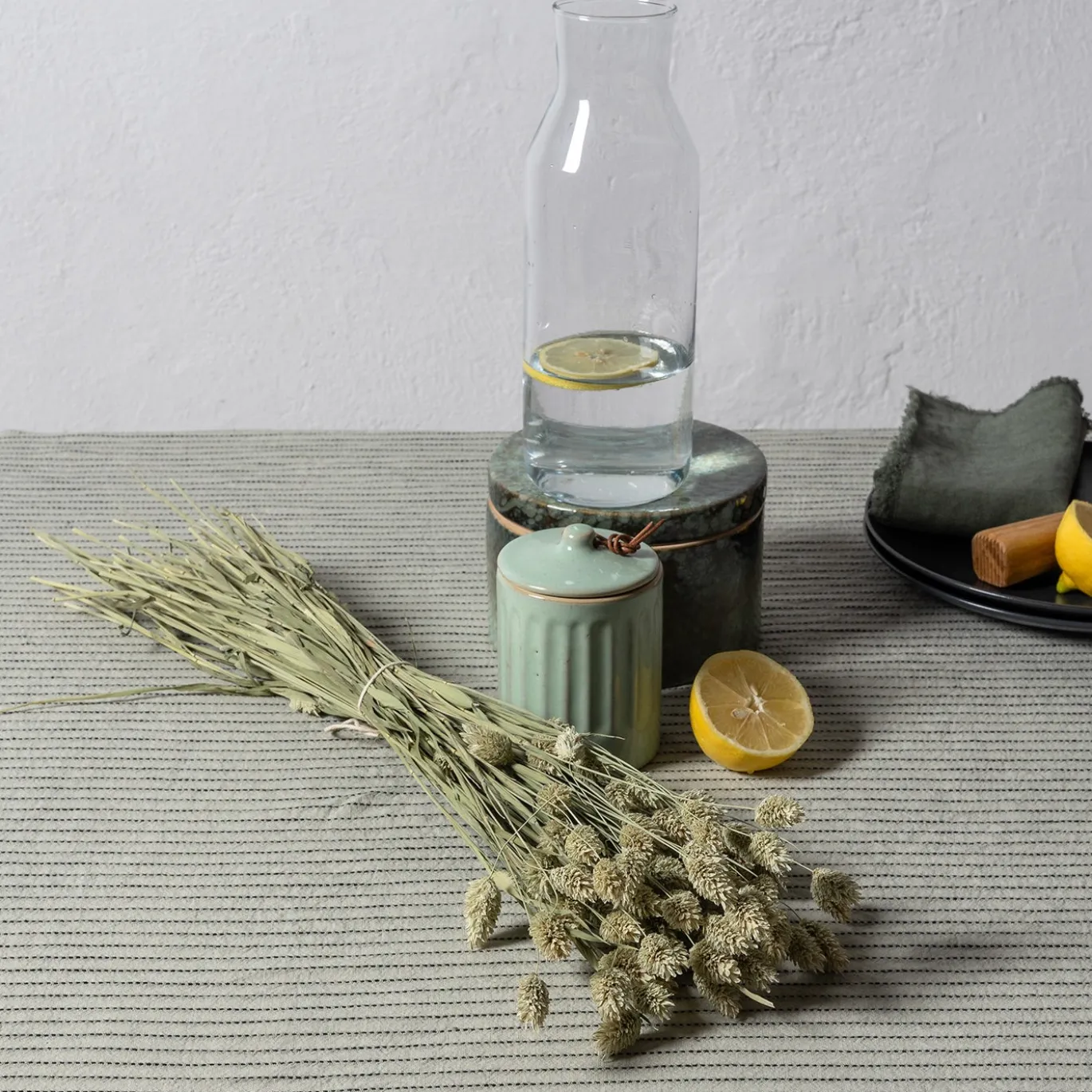 Tovaglia rettangolare Anteprima in lino verde