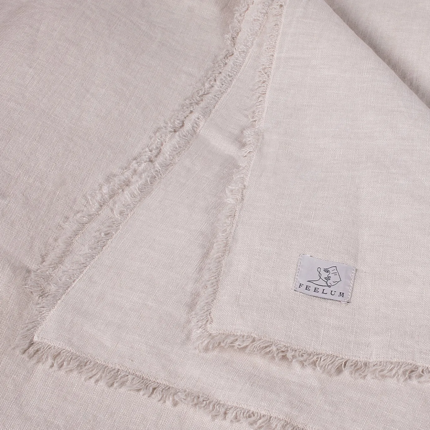 Tovaglia rettangolare Oasi in lino beige