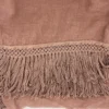Tovaglia rosa vintage con frange extra lunghe