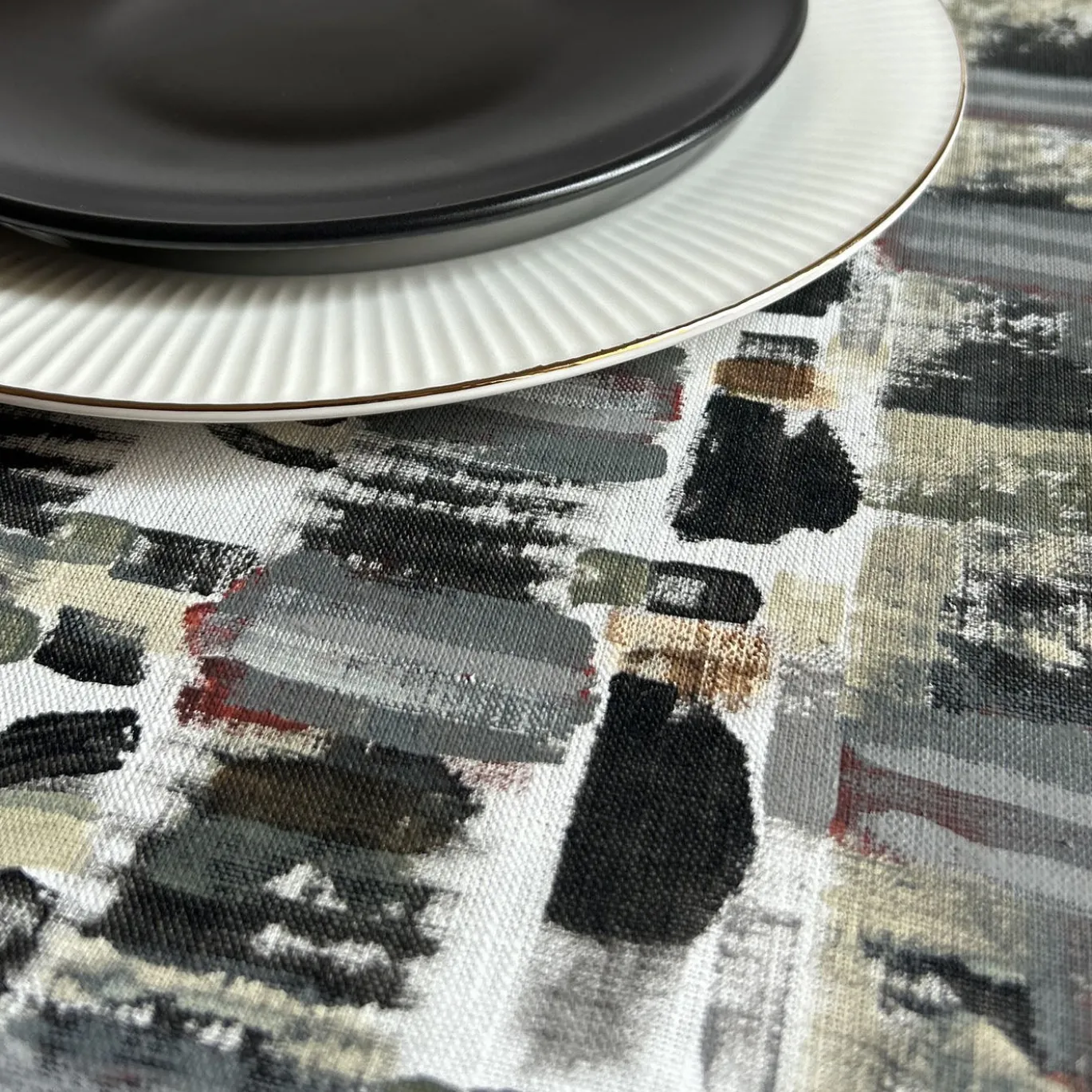 Tovaglietta astratta dipinta a mano Autumn Shades N. 2