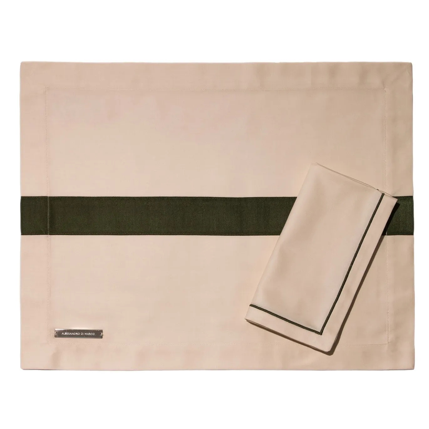 Tovagliette e tovaglioli - Beige e verde fango