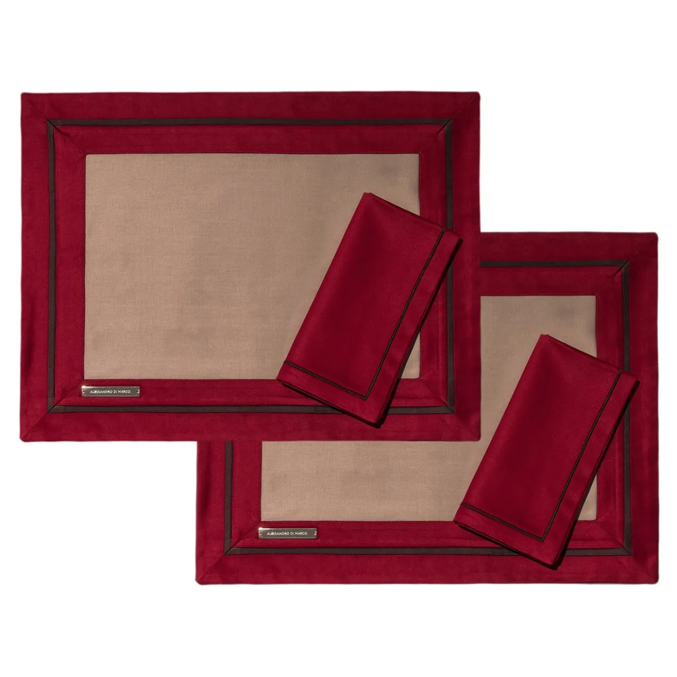 Tovagliette e tovaglioli - Rosso e beige